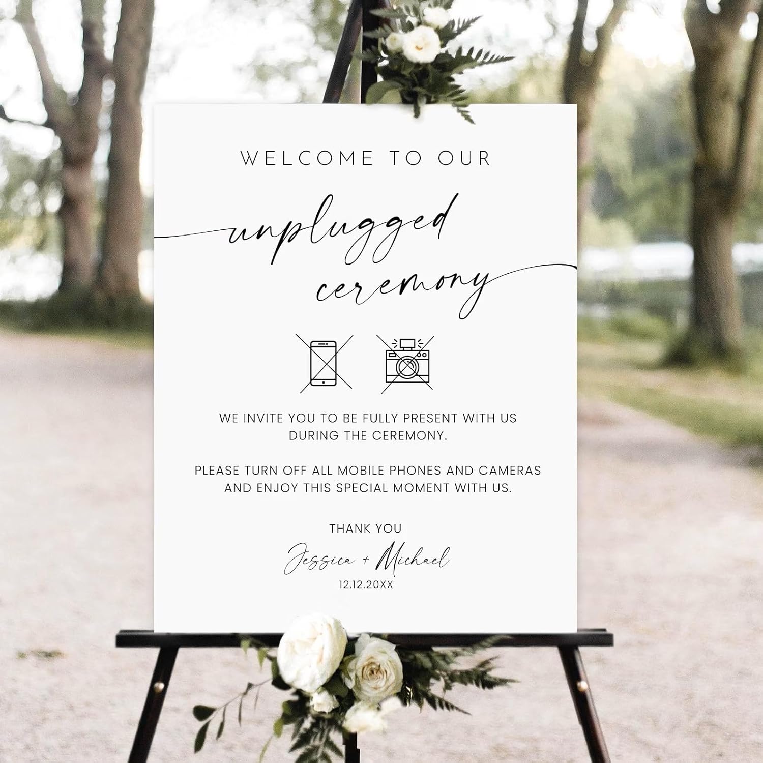 Unplugged Ceremony Welcome Sign 21