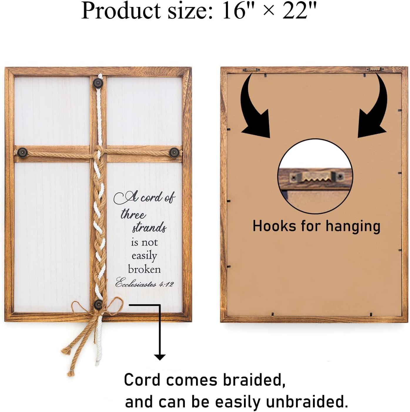 Three Strands Cord Wedding Unity Sign 16x22in