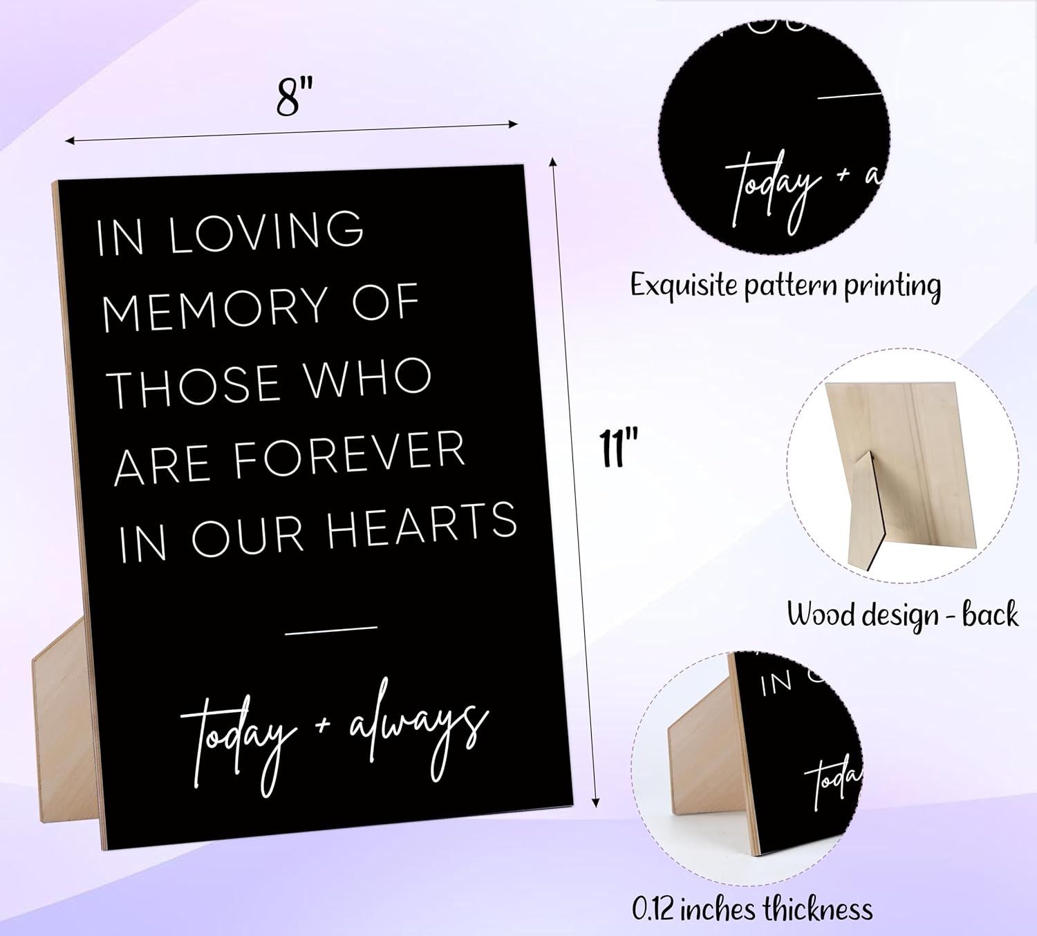 In Loving Memory Wedding Sign 8x11 Inch