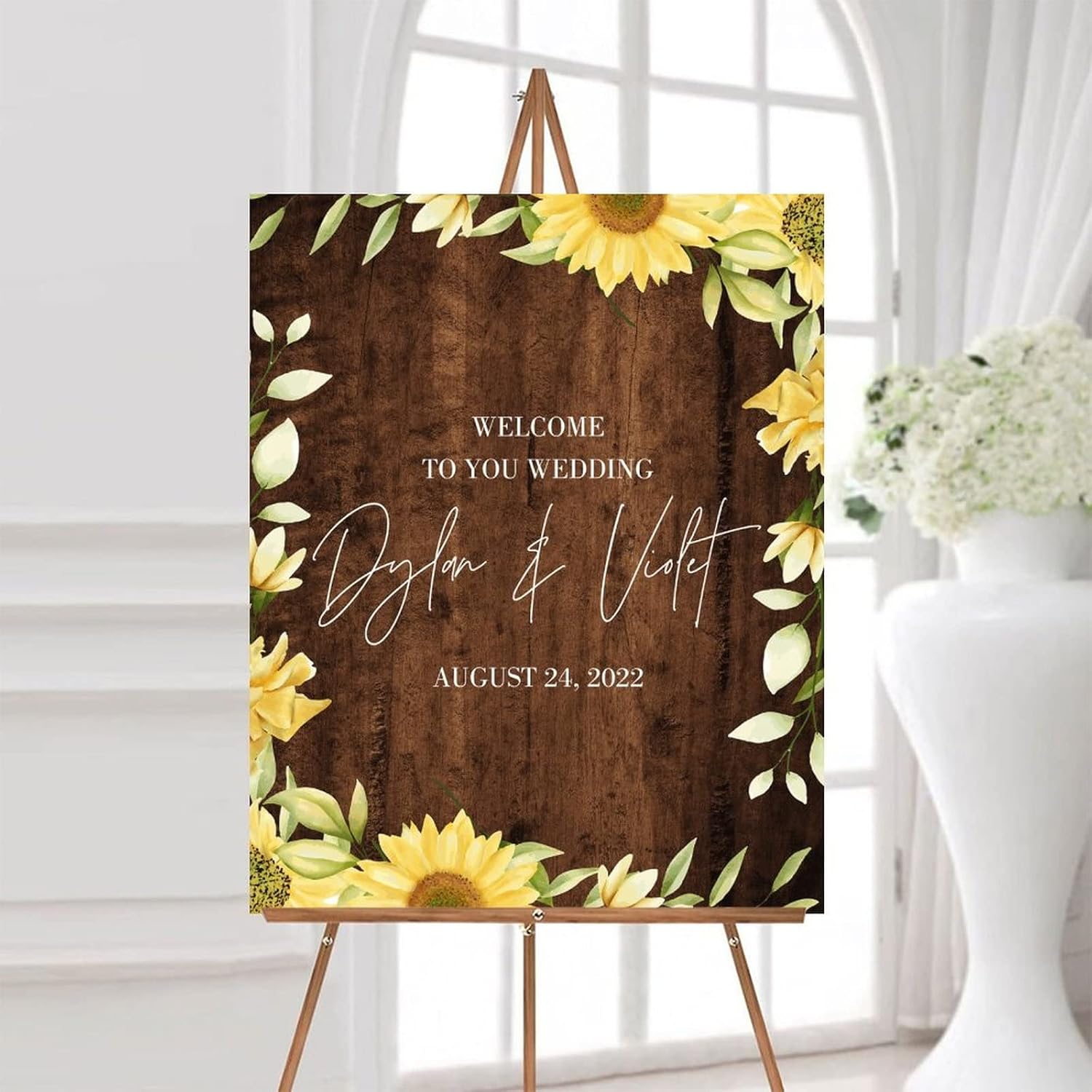 Customizable Rustic Wood Wedding Welcome Sign
