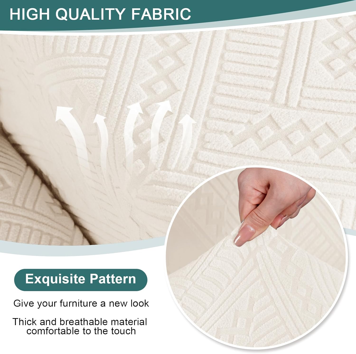Ruaozz Recliner Sofa Cover with Pockets and Elastic Bottom