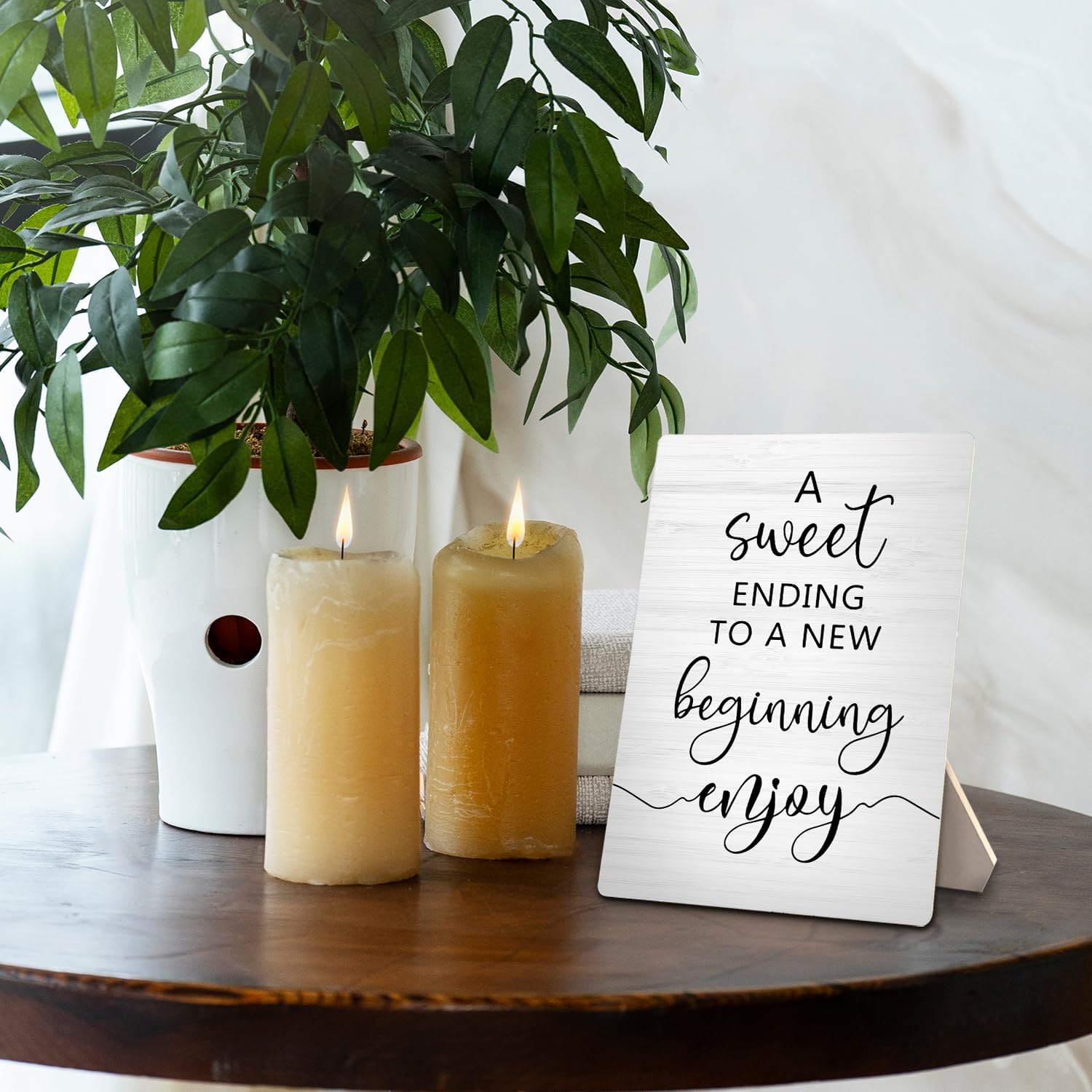 A Sweet Ending to a New Beginning Sign 5x7 inch