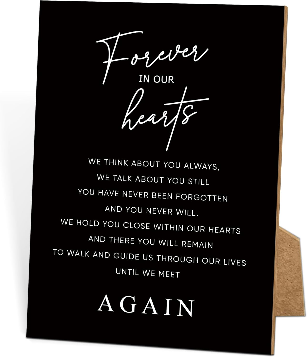 Black Minimalist Funeral Sign 8x11 Inches