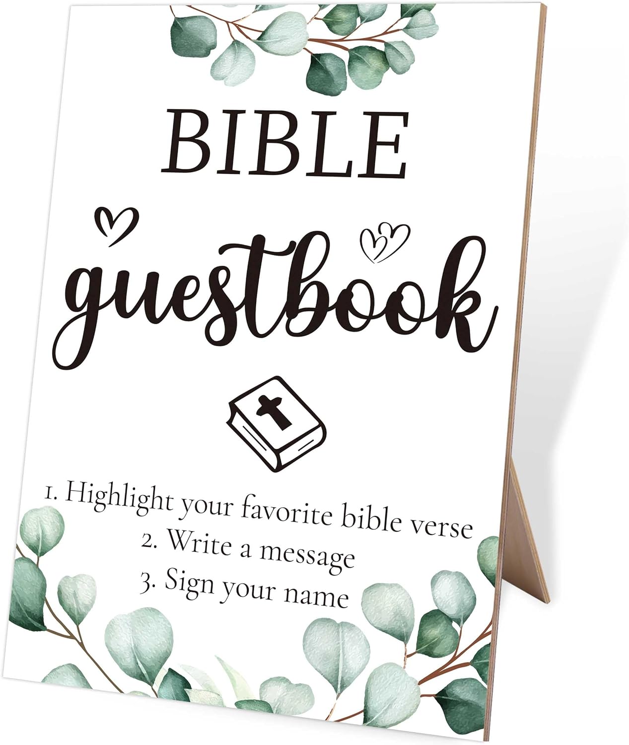 Wedding Bible Guest Book Stand Sign 8x11