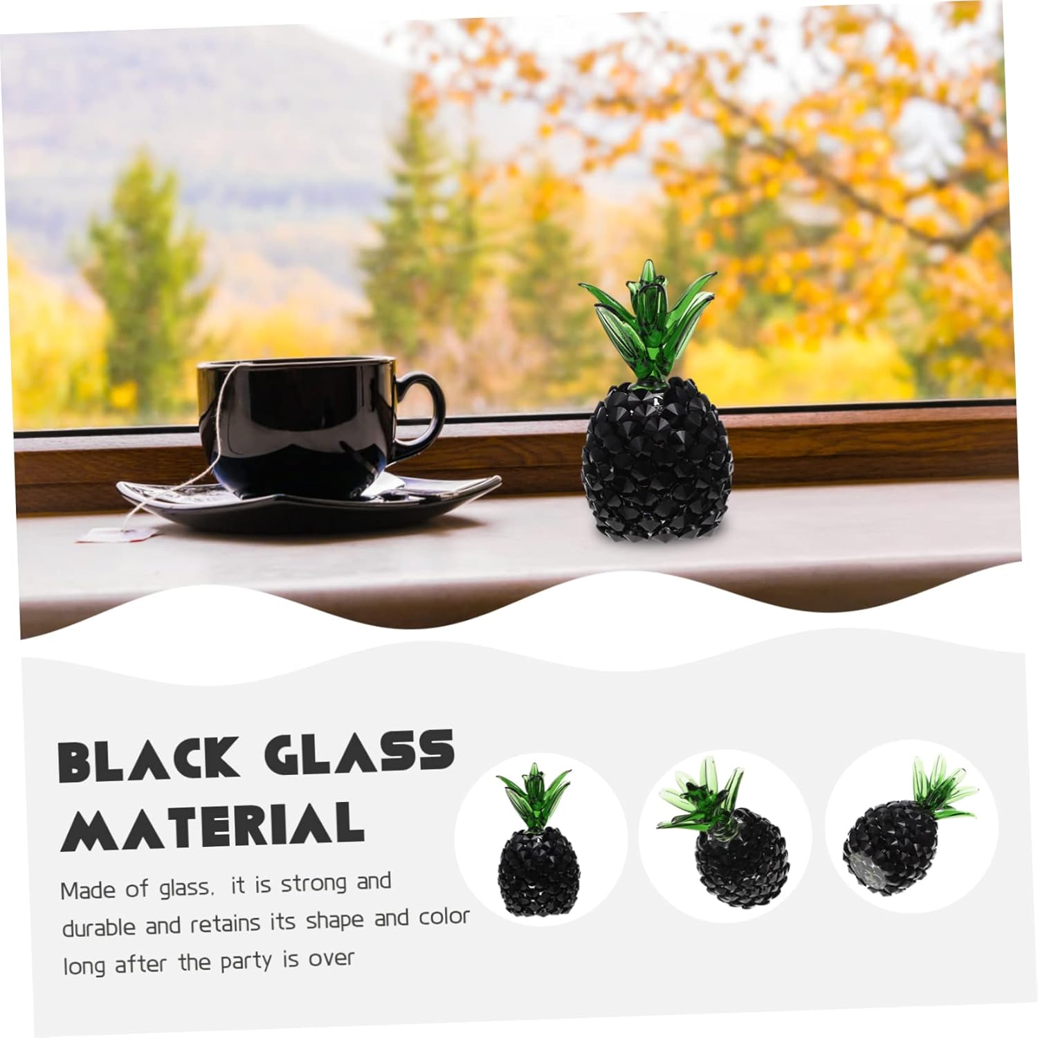 Decorative Pineapple Statue Artificial Glass Wall Art for Home