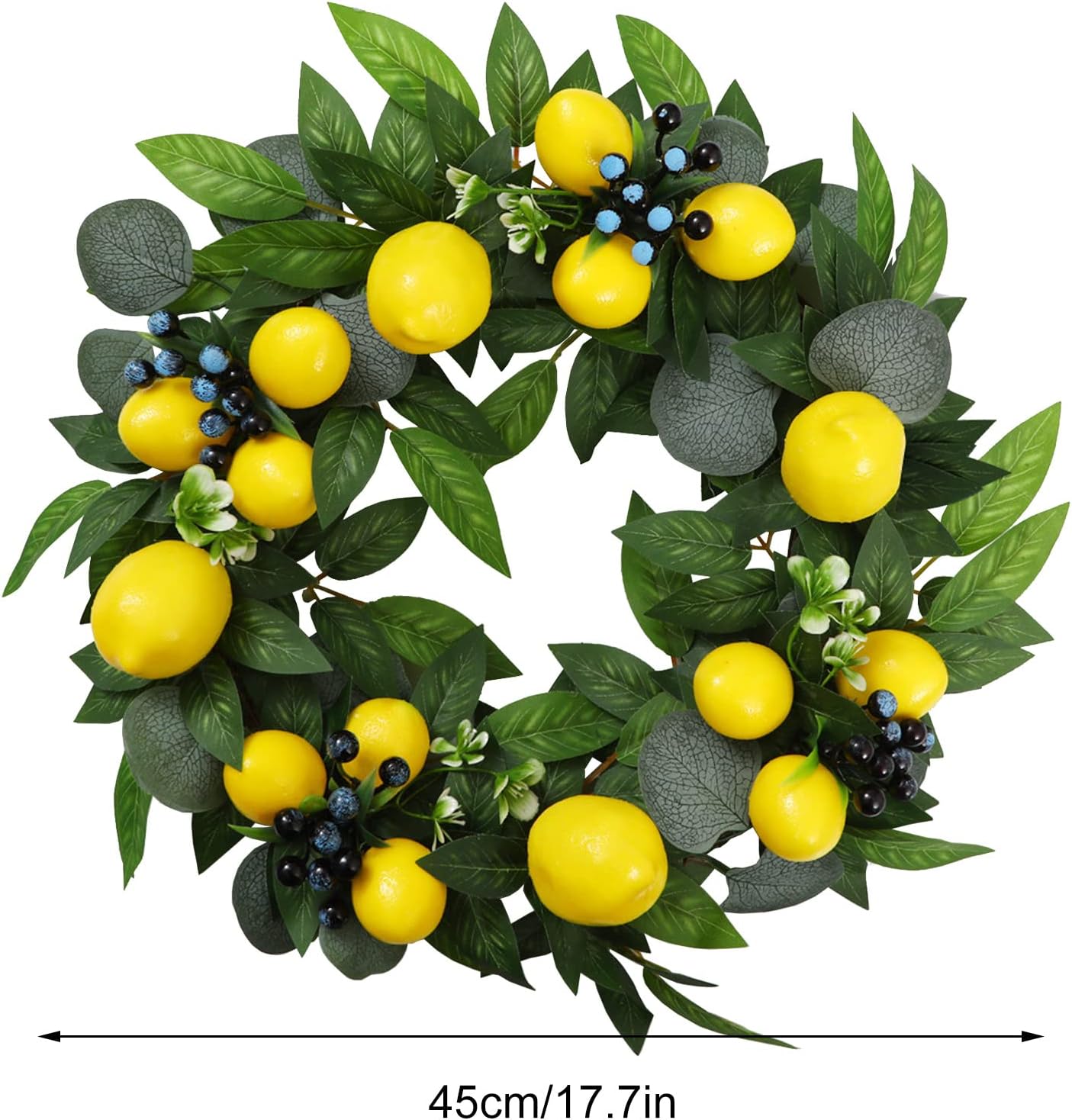 157 Inch Artificial Lemon Wreath Front Door Decor