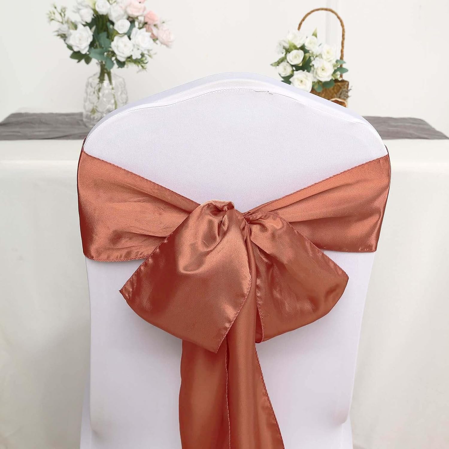 Efavormart 5pcs Gold Satin Chair Sashes Bow Ties