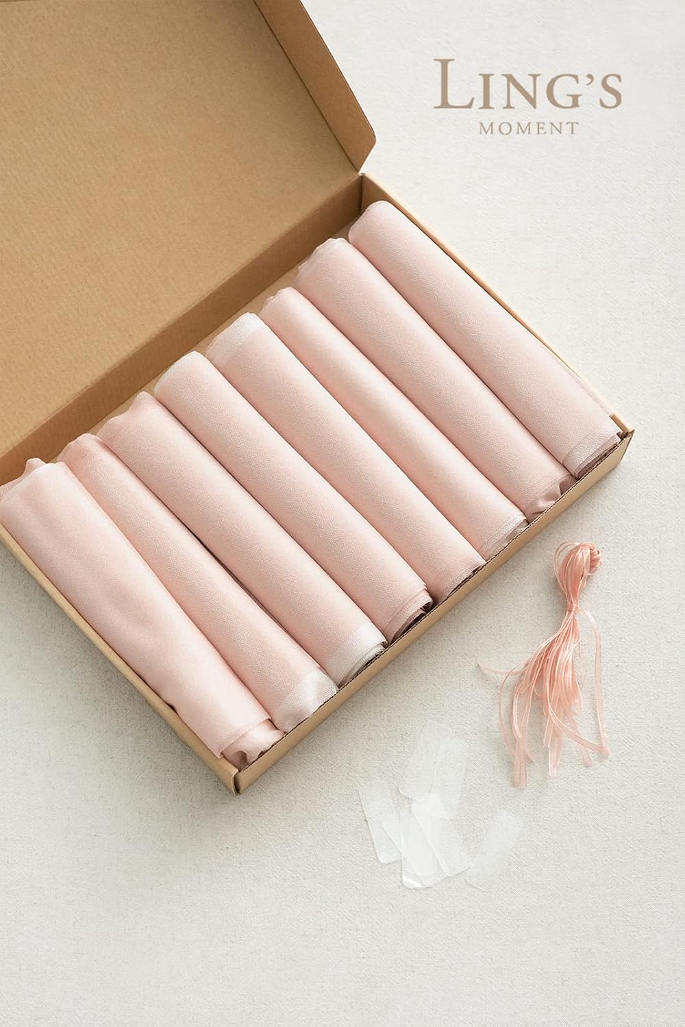 Lings Moment Blush Pink Wedding Chair Sashes 16 Pcs