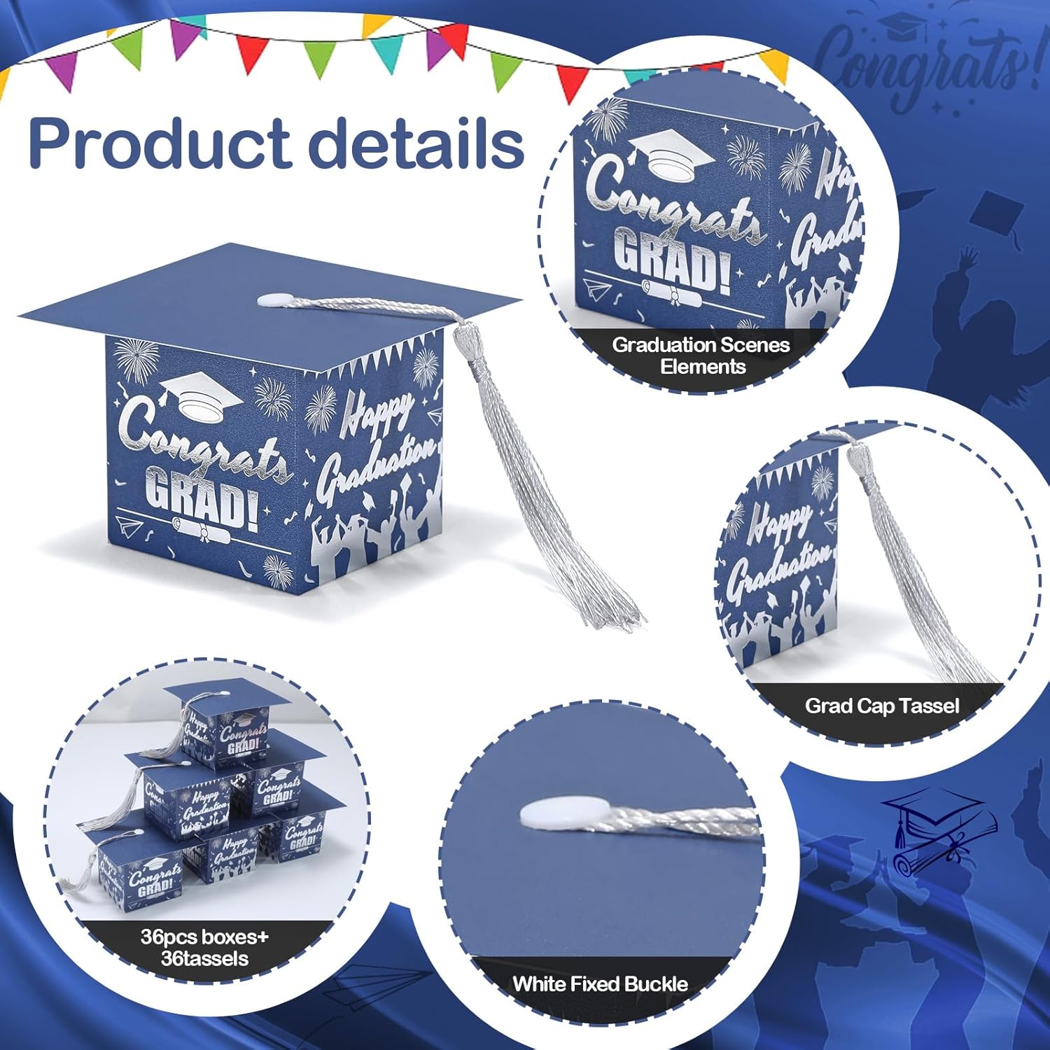 COTOPHER 36 Pack Mini Graduation Cap Gift Boxes
