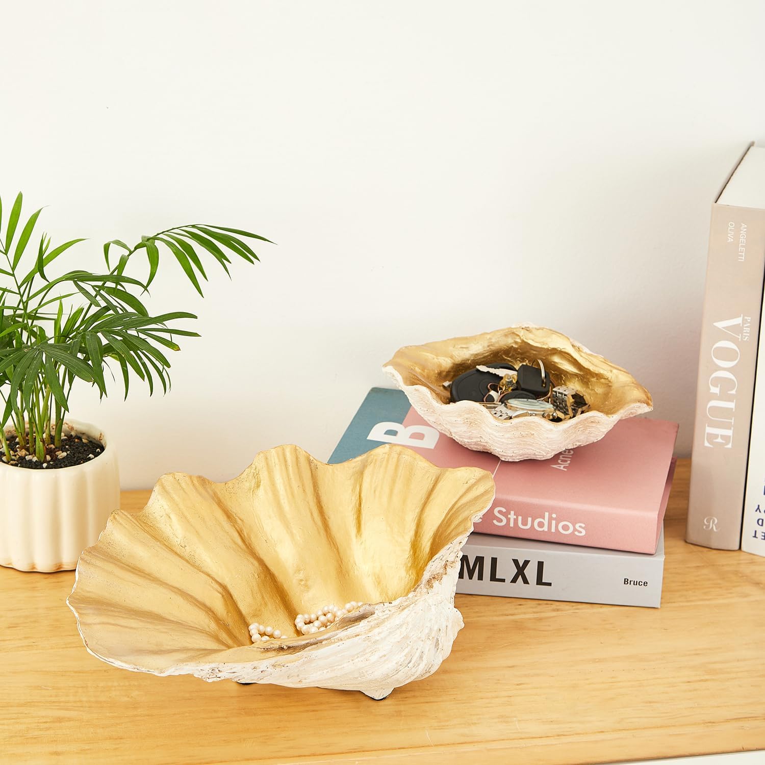 Artificial Resin Shell Decorative Bowl for Home Decor