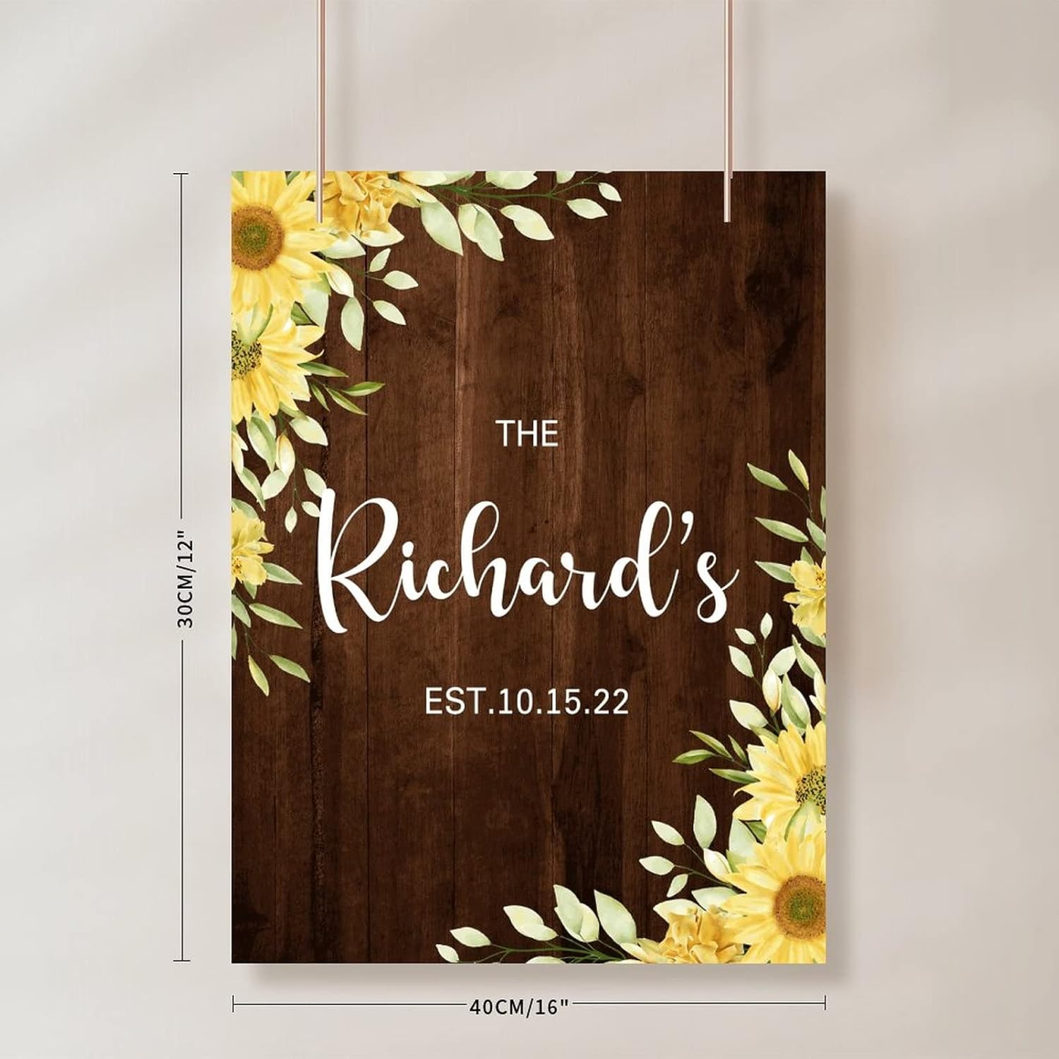 Alioyoit 12x16 Inch Rustic Wood Wedding Welcome Sign
