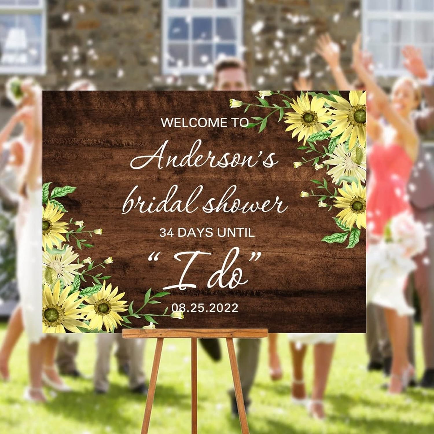 Alioyoit Wedding Welcome Sign Brown Wood Custom