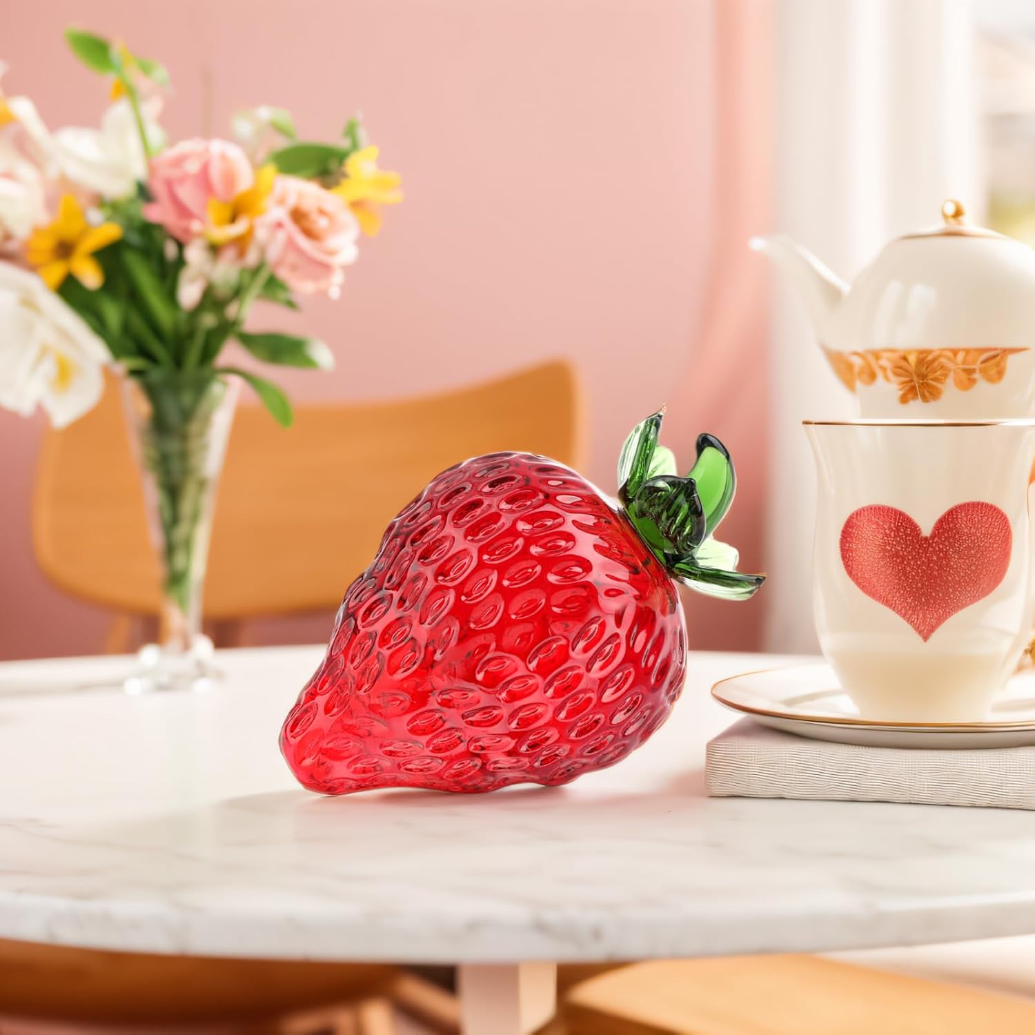 Cverny Hand Blown Glass Strawberry Ornament