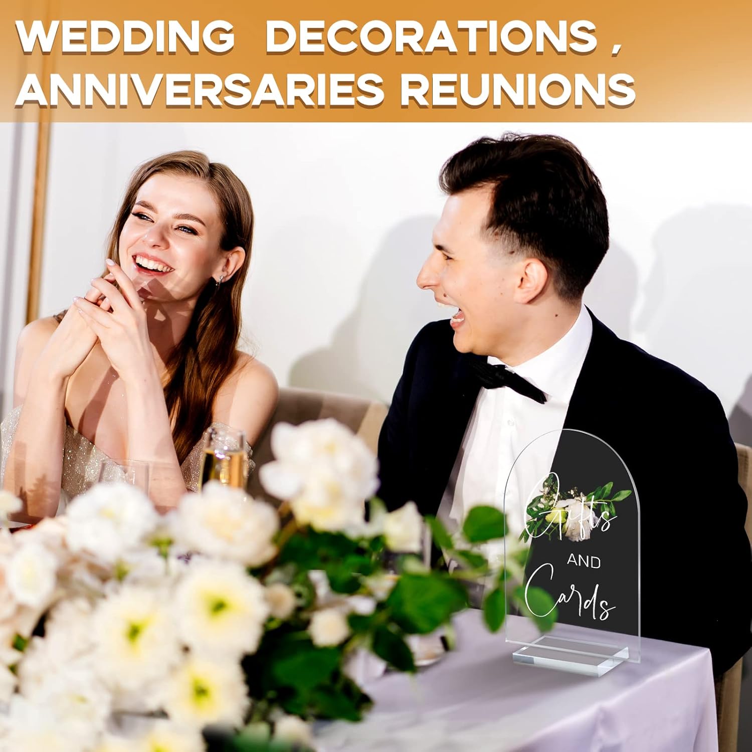 Chunful 4 Pcs Clear Acrylic Wedding Signs With Stand