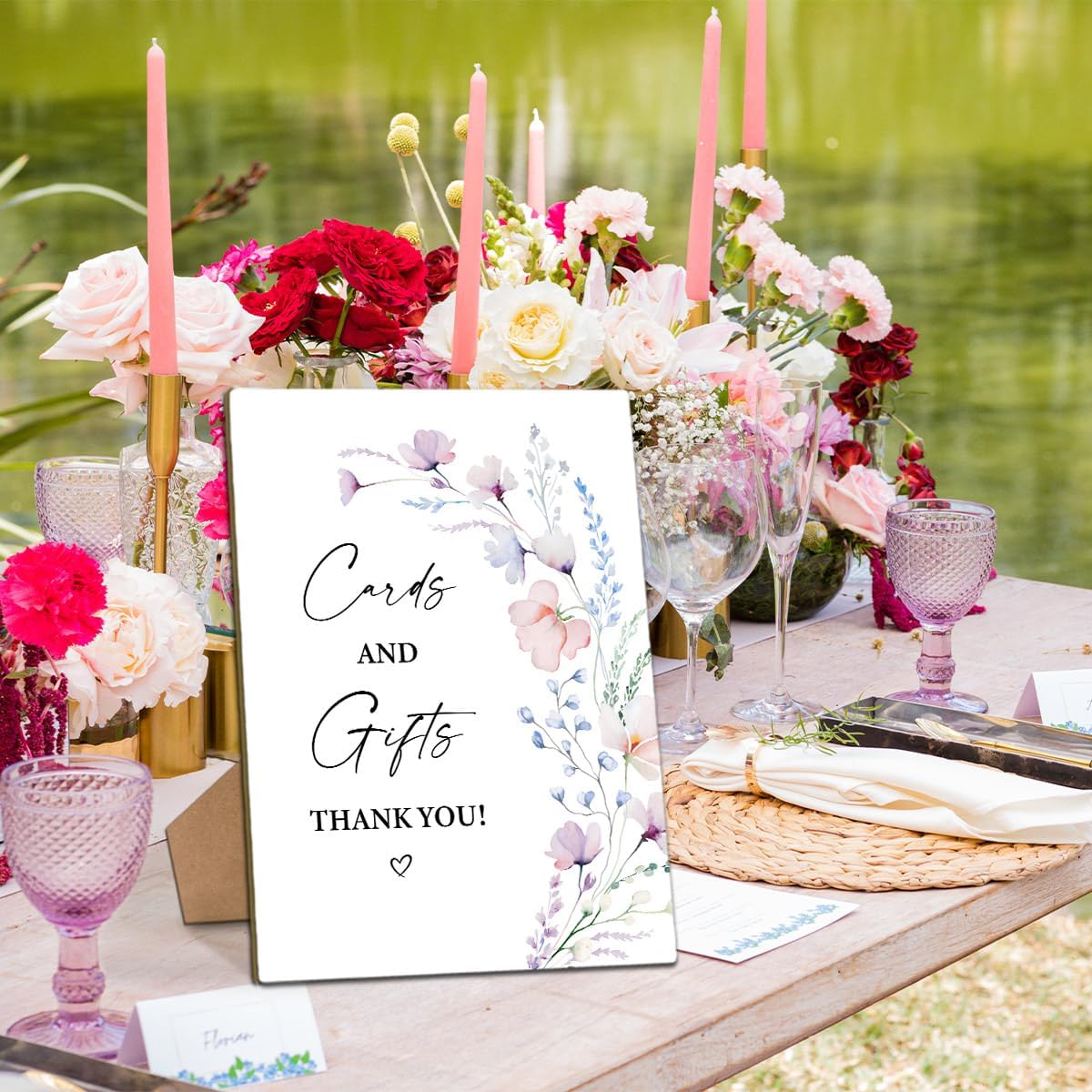 Boho Floral Decorative Sign with Stand 8x11 inch