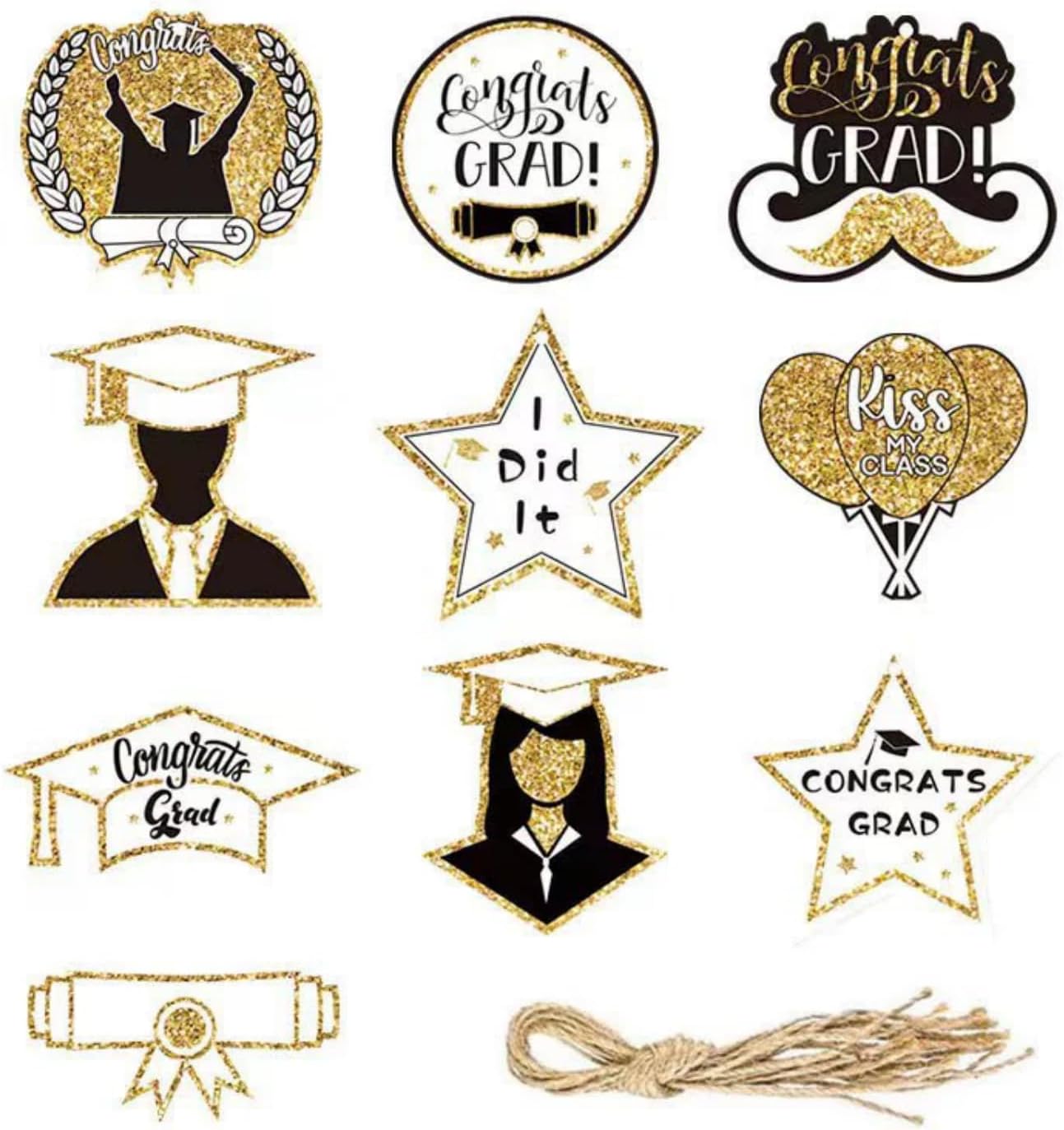 Dzrige 10Pcs Graduation Hanging Ornament Set