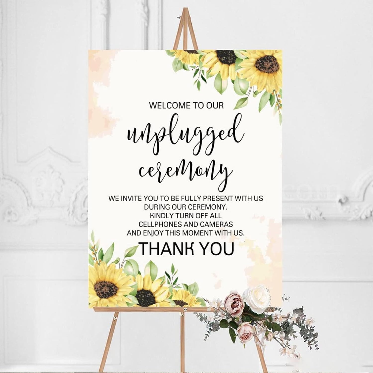 Alioyoit 12x16 Inch Custom Wood Wedding Welcome Sign