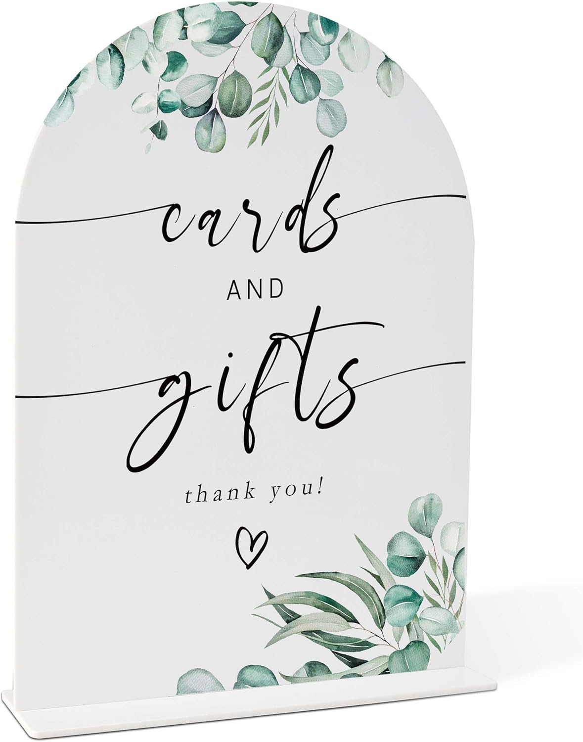 White Arch Acrylic Wedding Sign with Holder - 8x11 Inch
