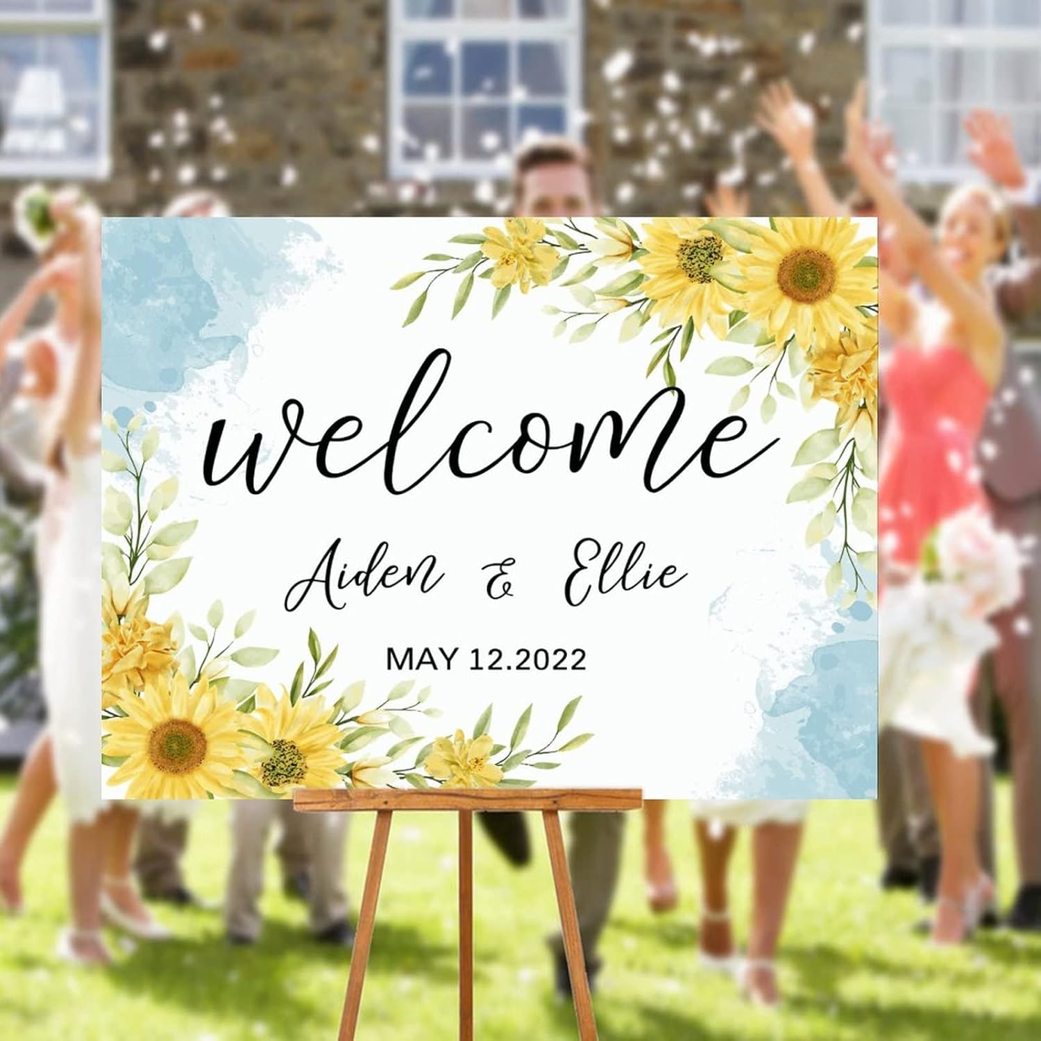 Alioyoit Customizable Wedding Welcome Sign 12x16 Inch 1