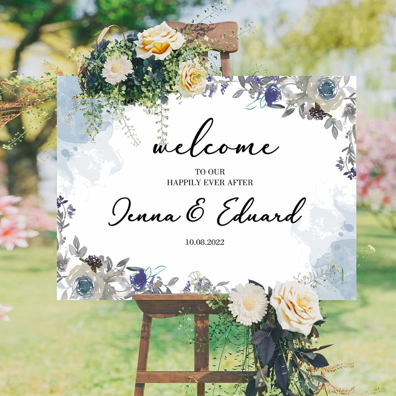 Alioyoit Custom Wedding Welcome Sign 12x16 Inch 1