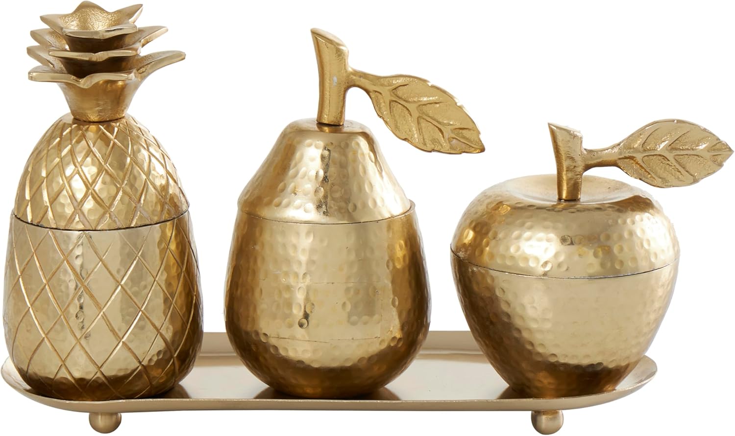 Deco 79 Gold Aluminum Decorative Jars Set