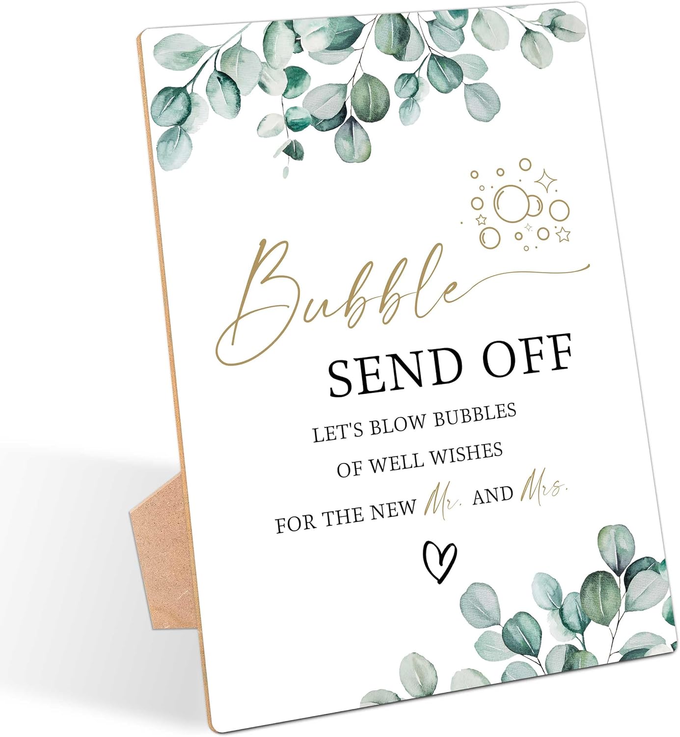 Bubble Send Off Sign Greenery Wedding Ceremony LD32