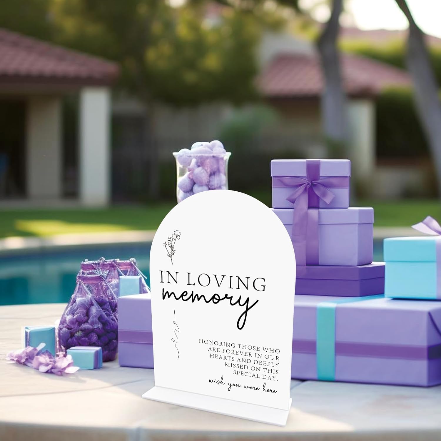 In Loving Memory Wedding Sign Acrylic Stand 65 x 9 Inch