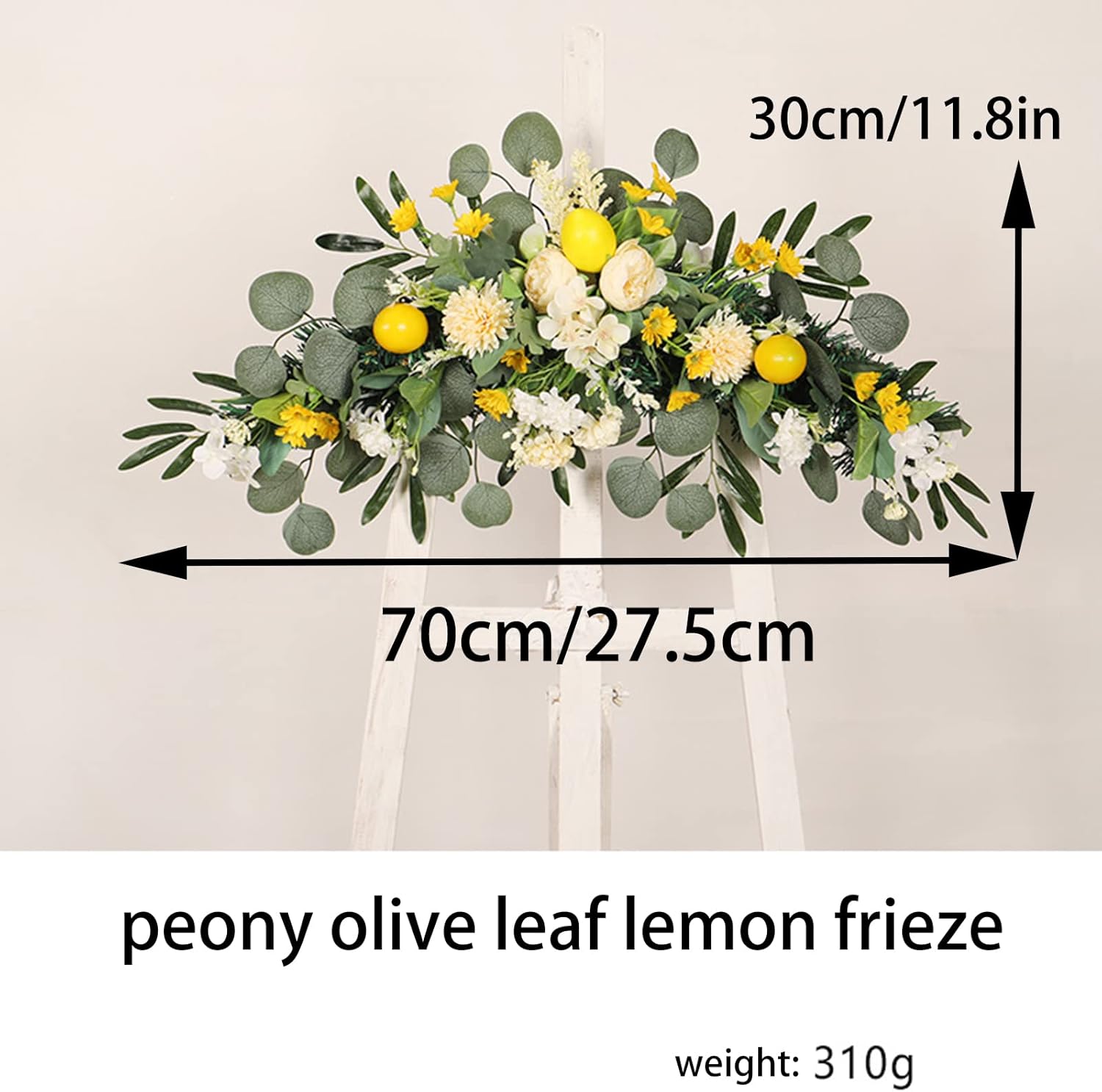 Artificial Lemon Flower Swag 275 Inch Decorative Wreath