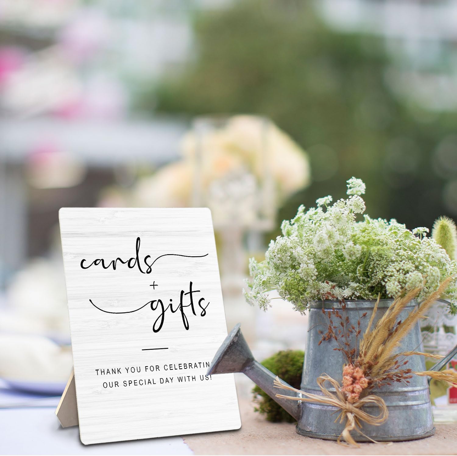 Minimalist Wedding Sign with Stand 5x7 Inch