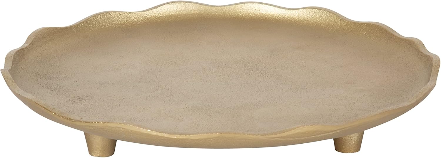 Kate and Laurel Alessia Gold Metal Tray 16 Inch Diameter