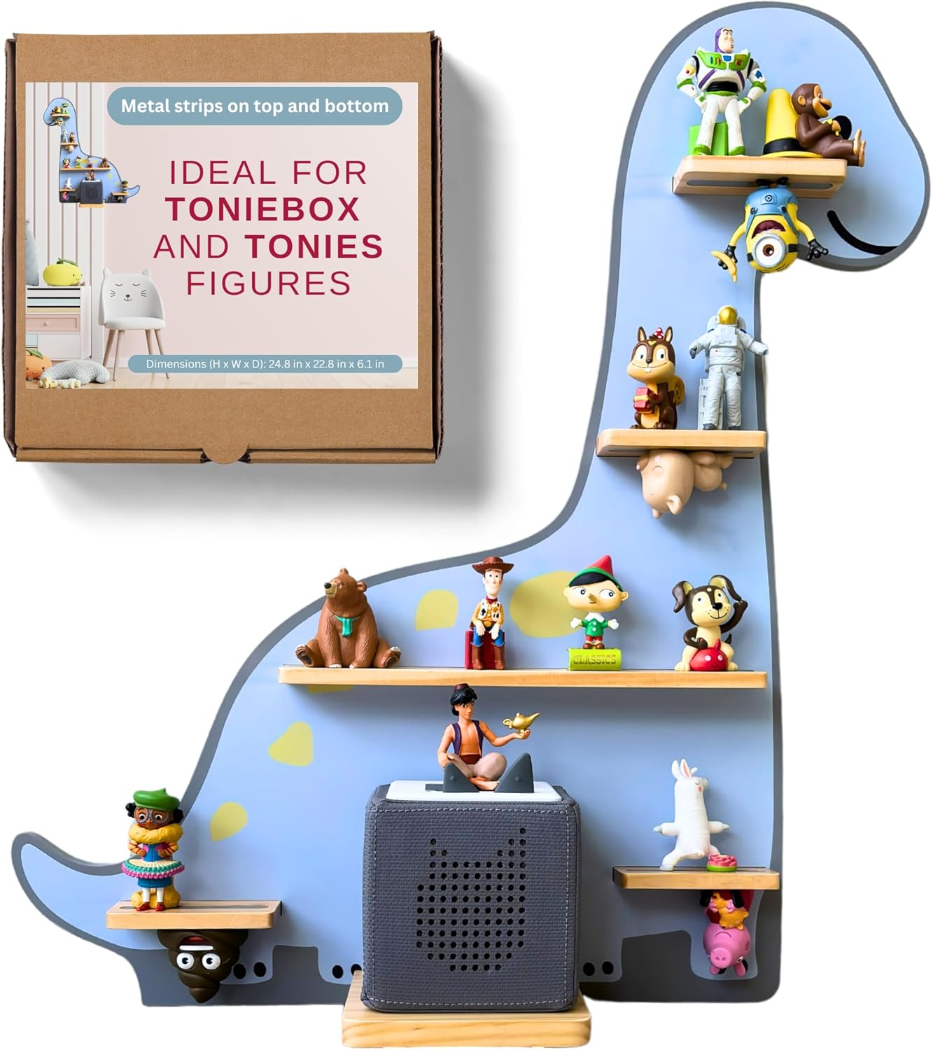BigStep Large Dinosaur Magnetic Shelf for Toniebox