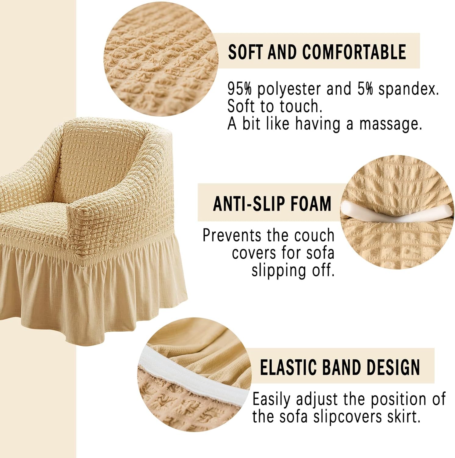 Jeloris Stretch Armchair Slipcover with Skirt