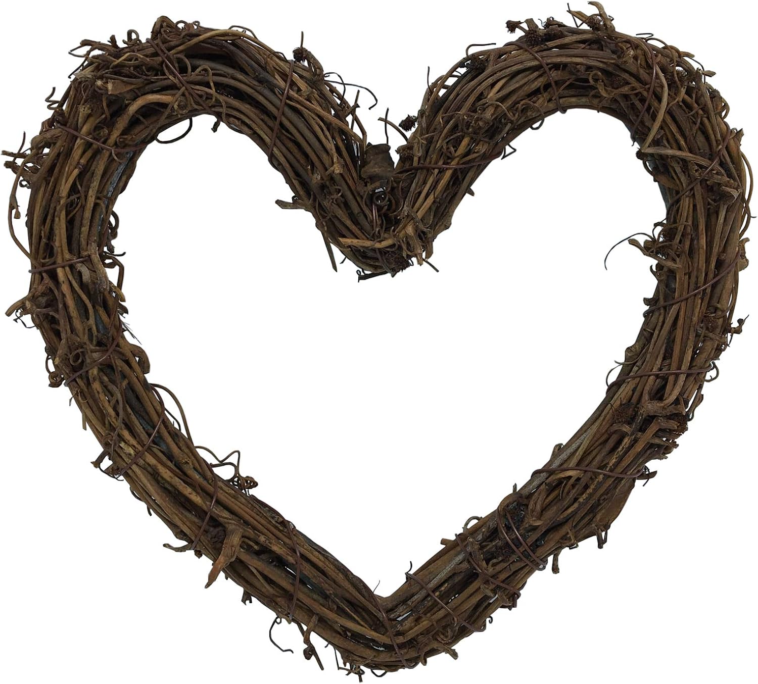 Heart Shaped Natural Grapevine Wreath Ring 14 Inch