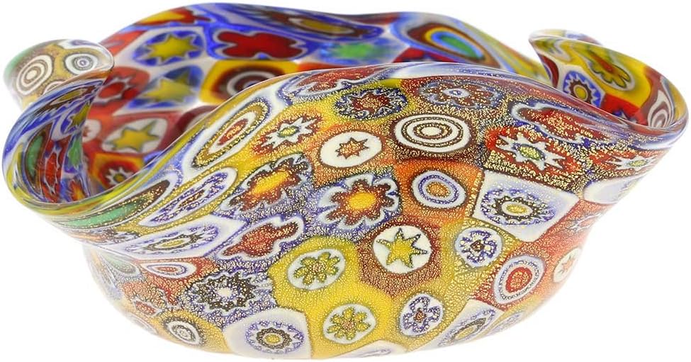 Glass Of Venice Murano Glass Golden Quilt Decorative Bowl