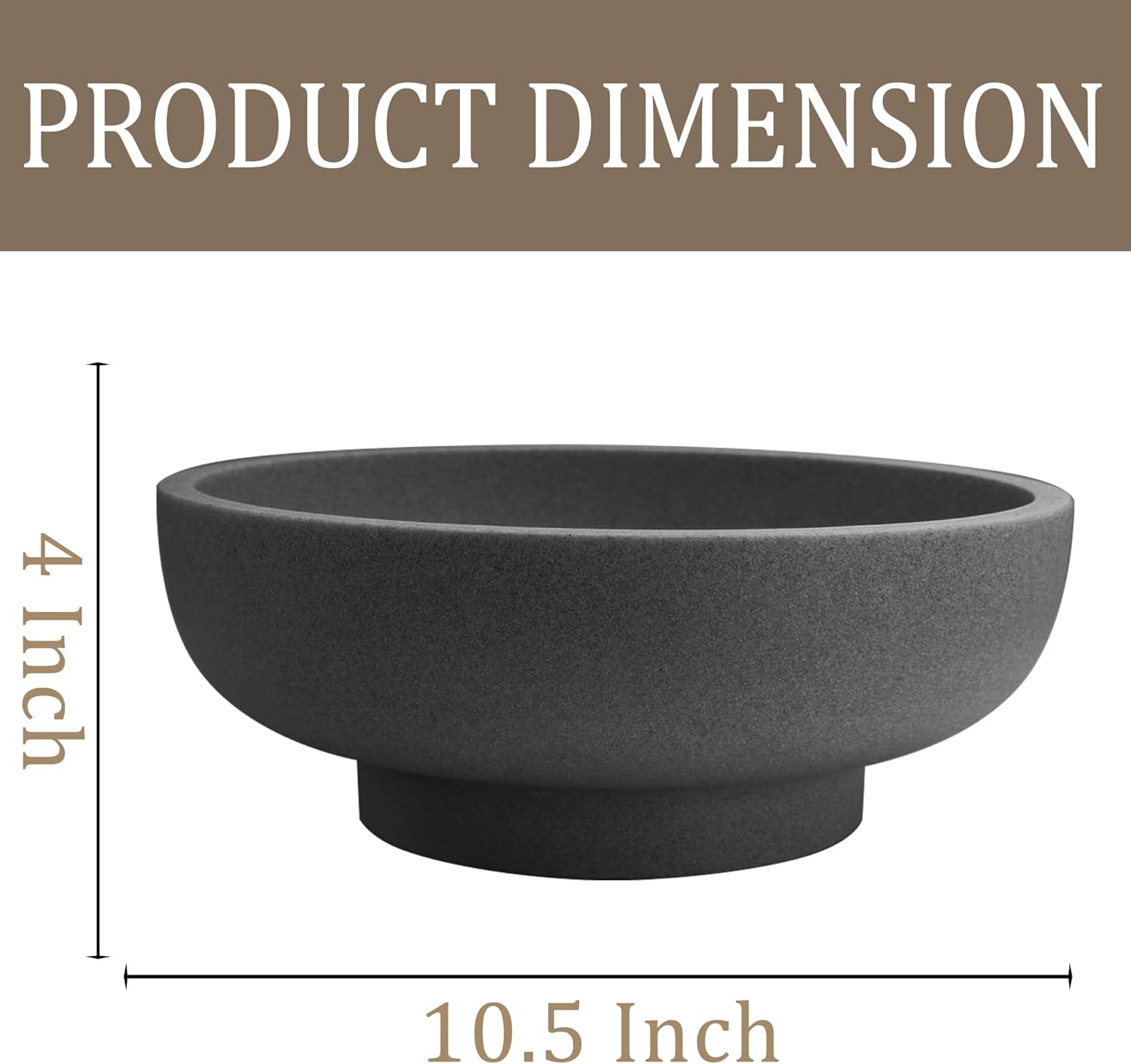 Modern Resin Decorative Bowl - Black Kitchen Entry Decor