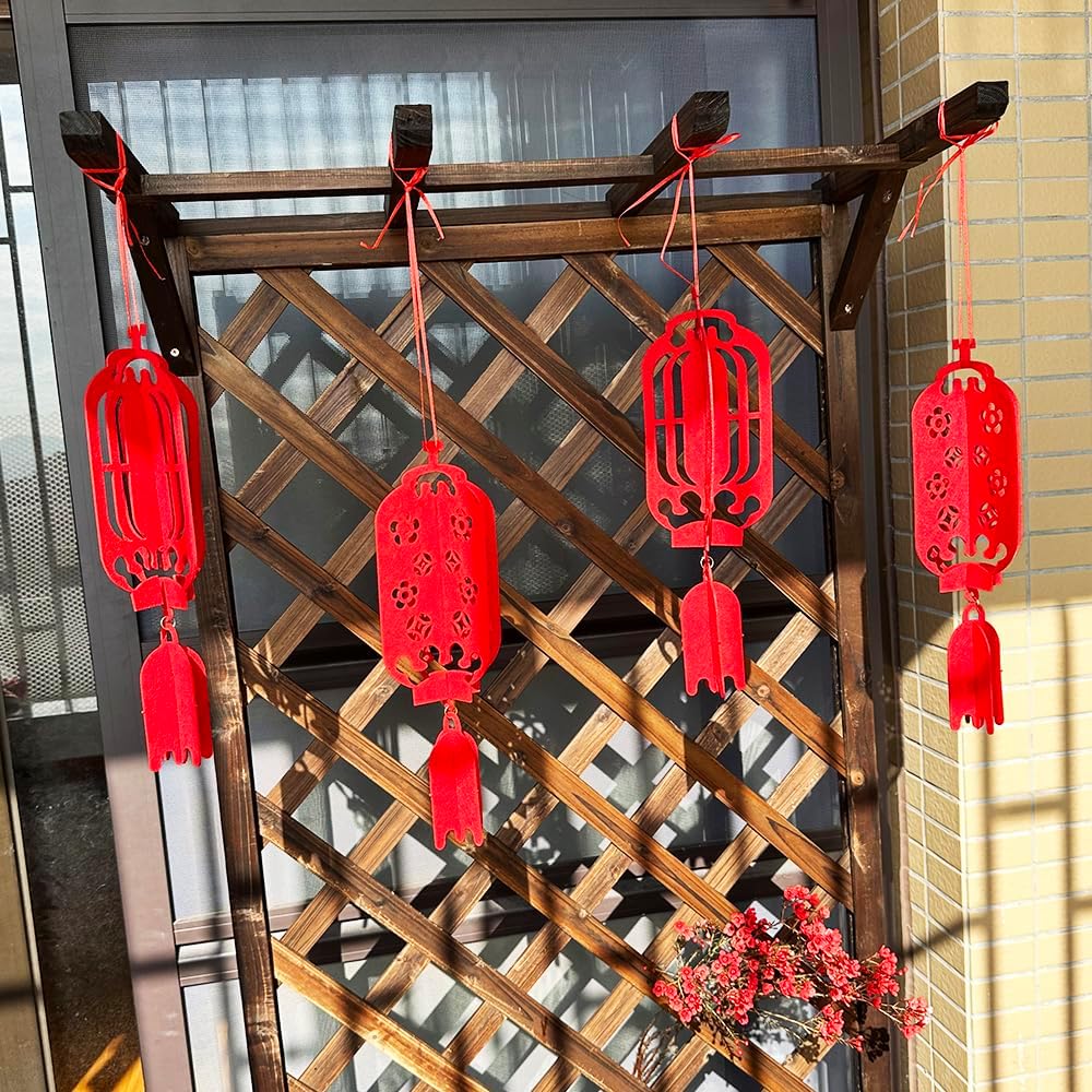 4PCS 17inch Red Lanterns for Chinese New Year Decorations