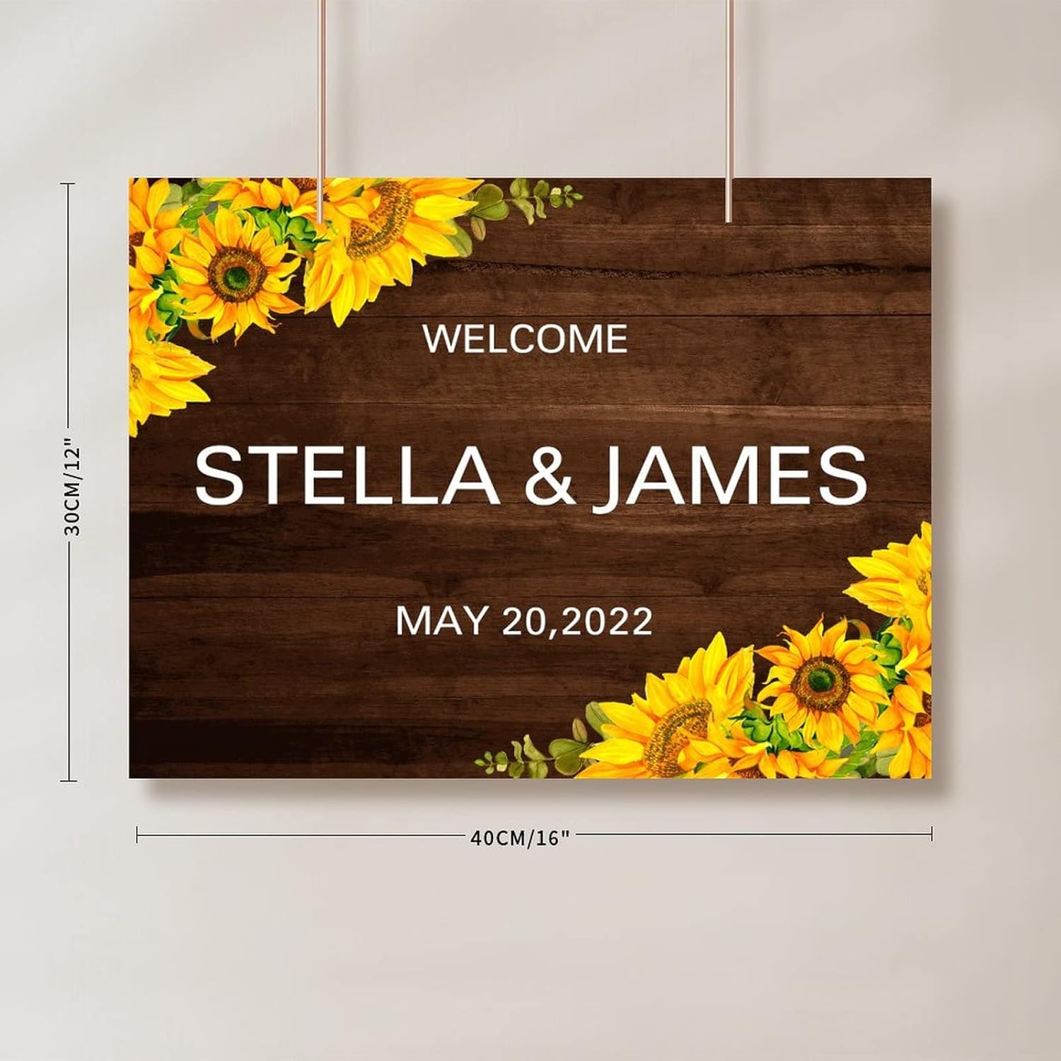 Alioyoit Wedding Welcome Sign with Sunflowers 1