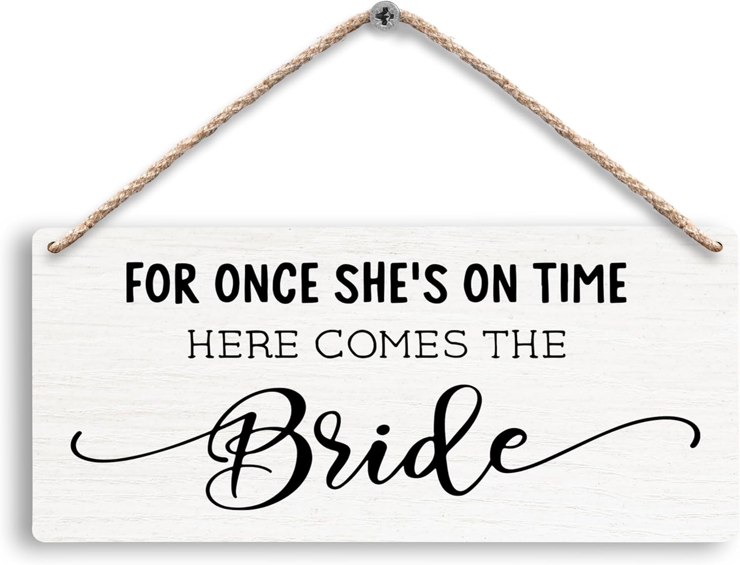 Here Comes the Bride Wood Sign for Wedding 12x6