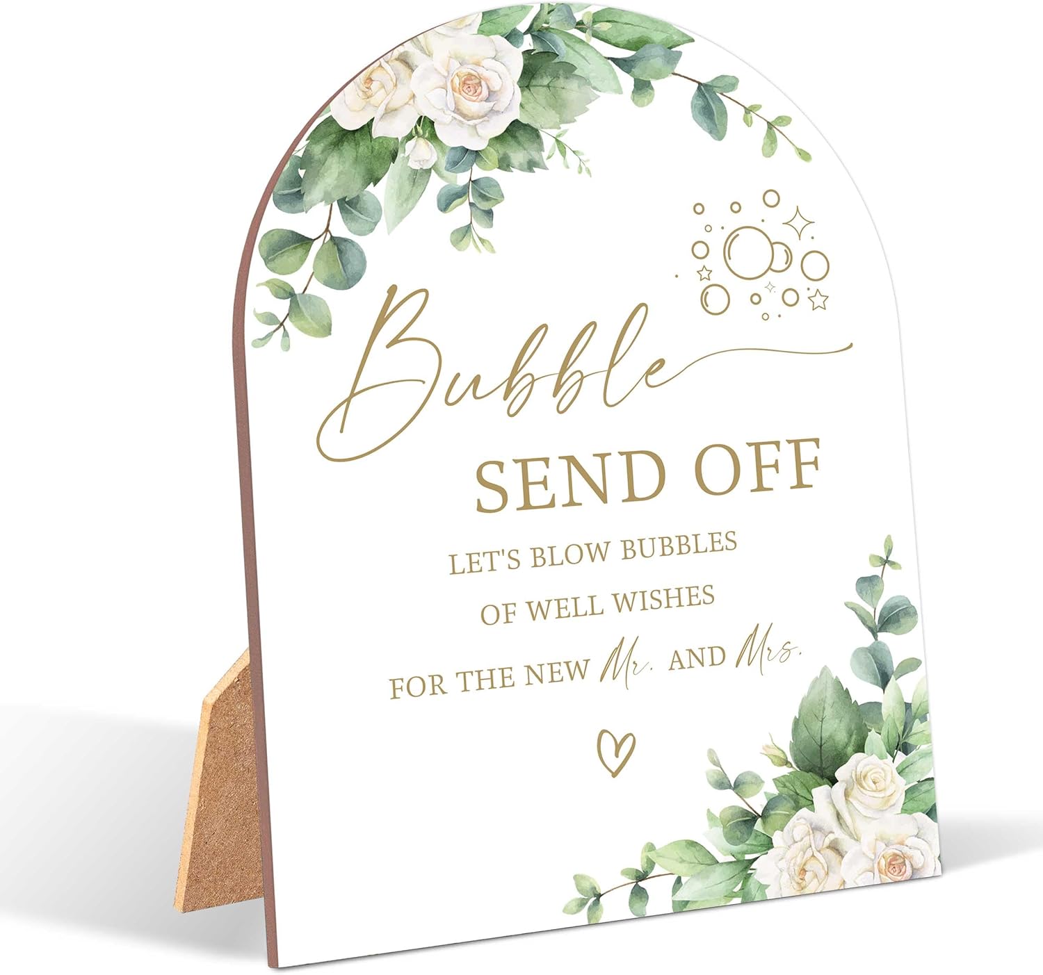 White Rose Bubble Wedding Reception Sign