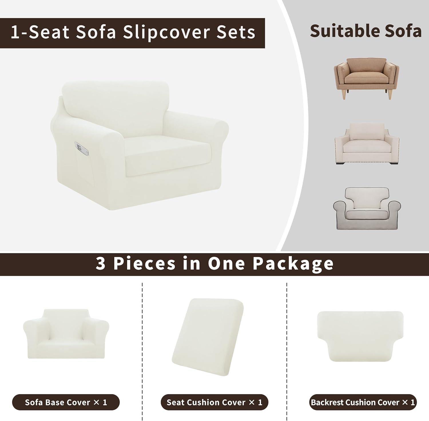 Easy-Going 3 Piece Stretch Chair Cover Set