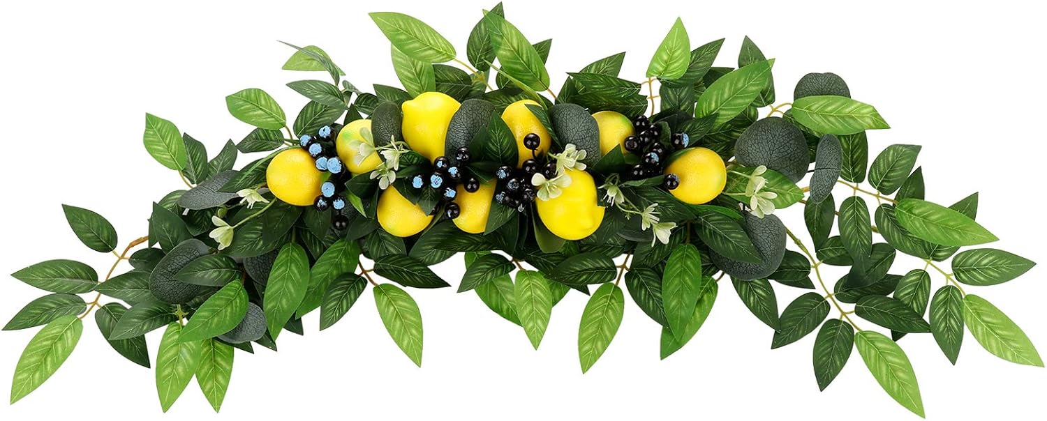 Artificial Lemon Swag Wreath 30 Inch Decor