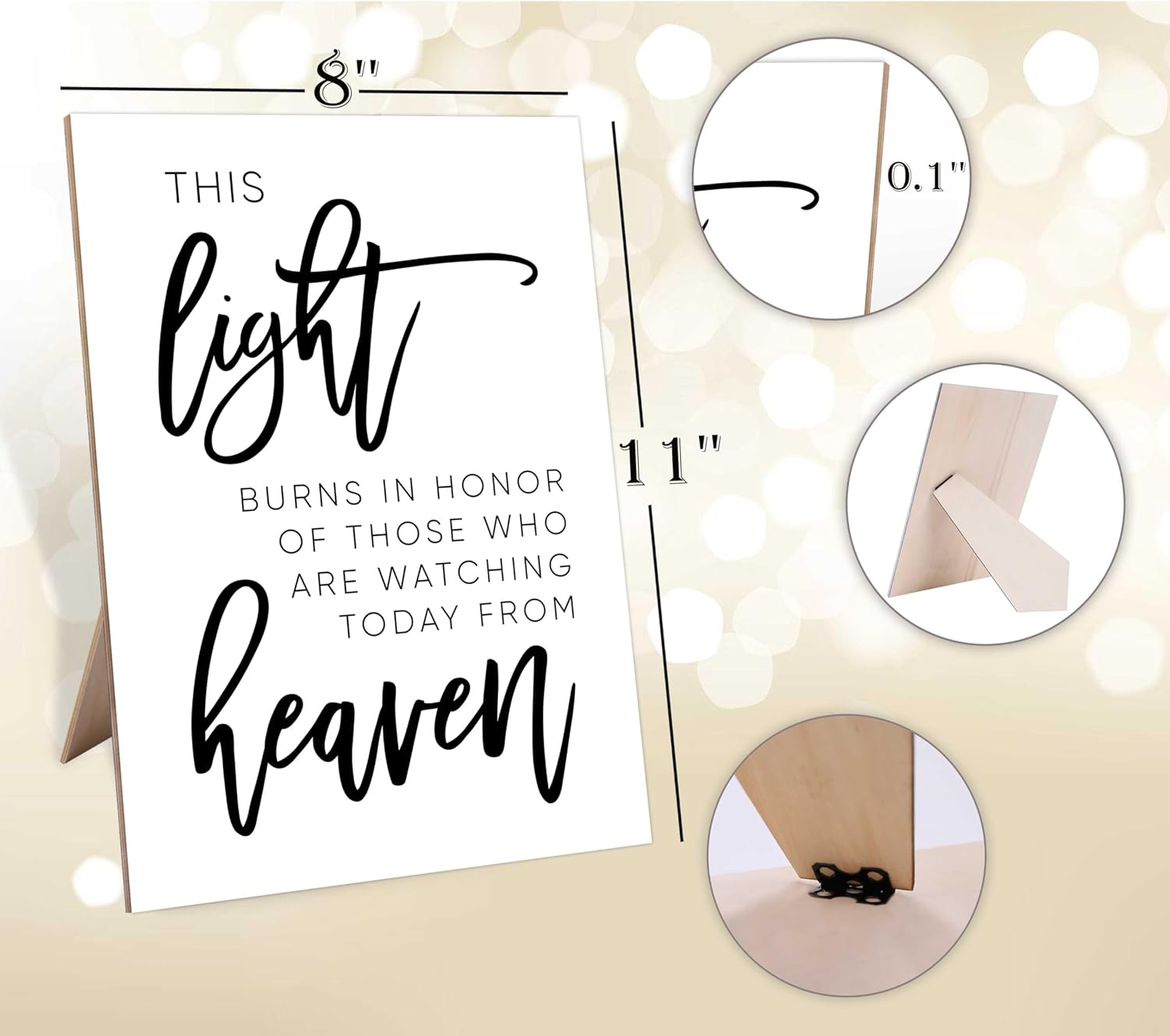 8x11 Minimalist Wooden Memory Sign for Wedding and Ceremony
