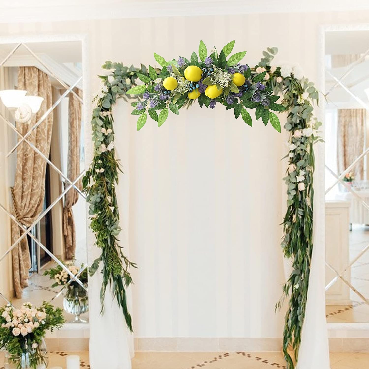 236 Inch Artificial Lemon Wreath with Lavender