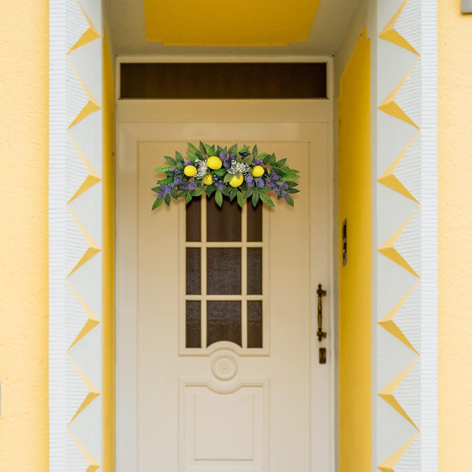 236 Inch Artificial Lemon Wreath with Lavender