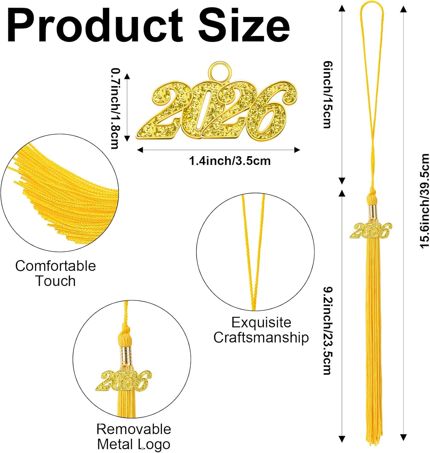 2026 Gold Graduation Tassel with Golden Charm