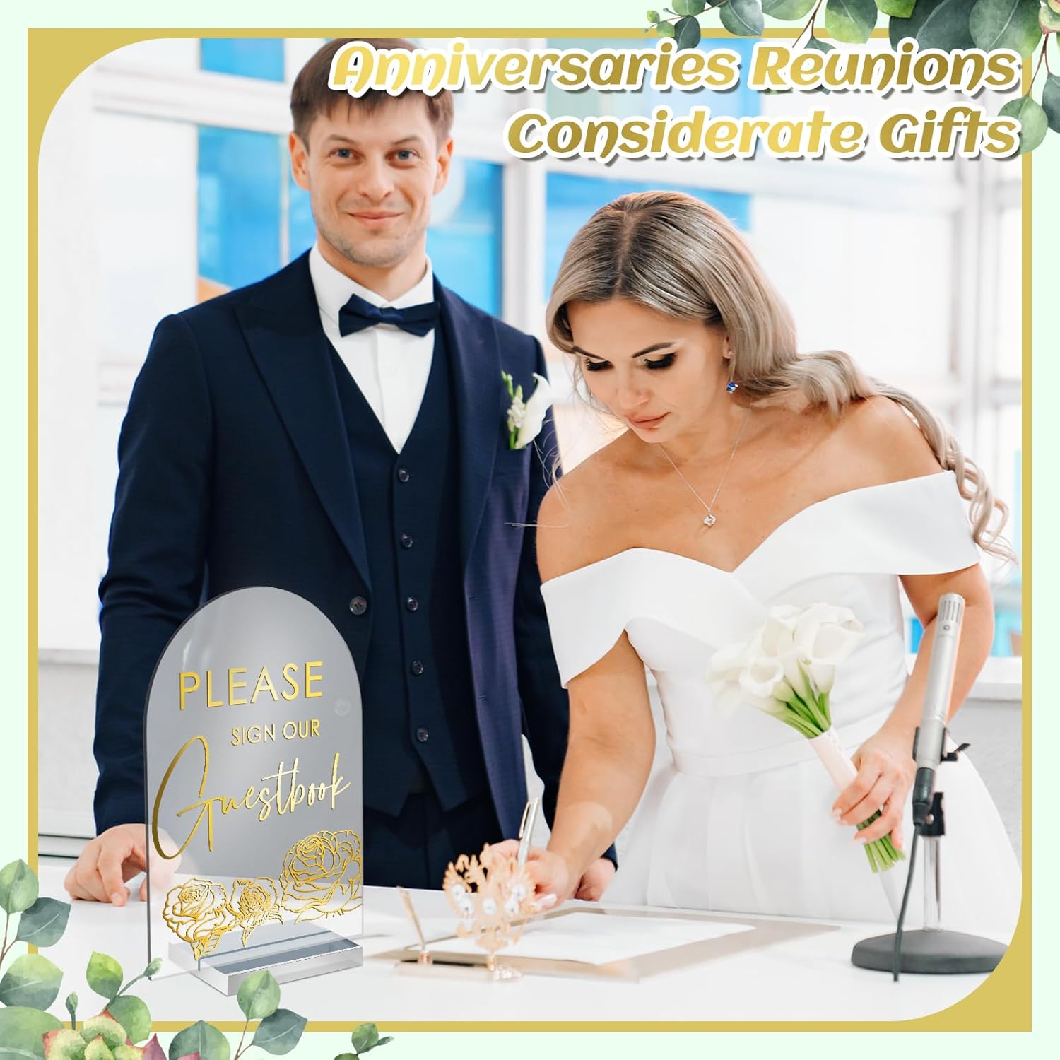 Chunful 4 Pc Clear Acrylic Wedding Sign with Stand