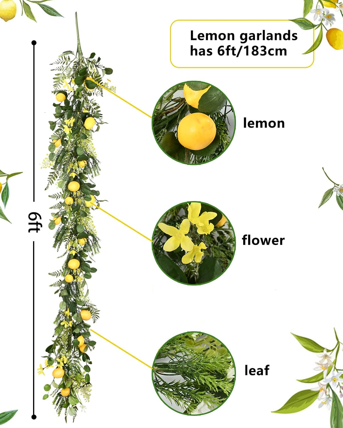 I-GURU 6 Foot Spring Fruit Garland Door Decor
