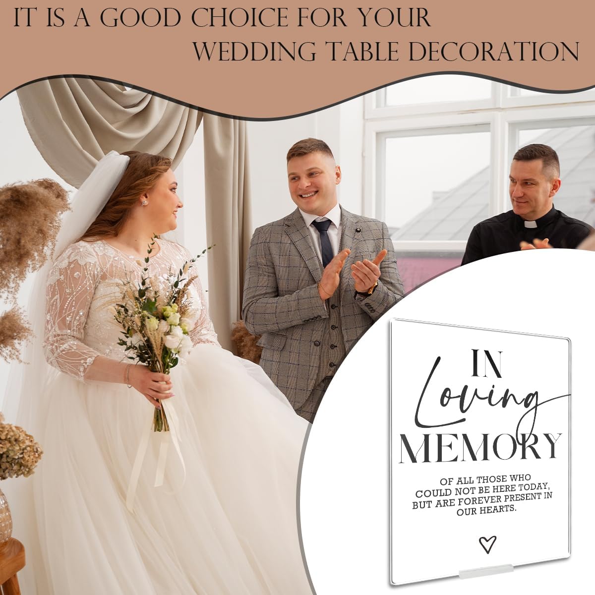 In Loving Memory Wedding Sign White Acrylic With Stand