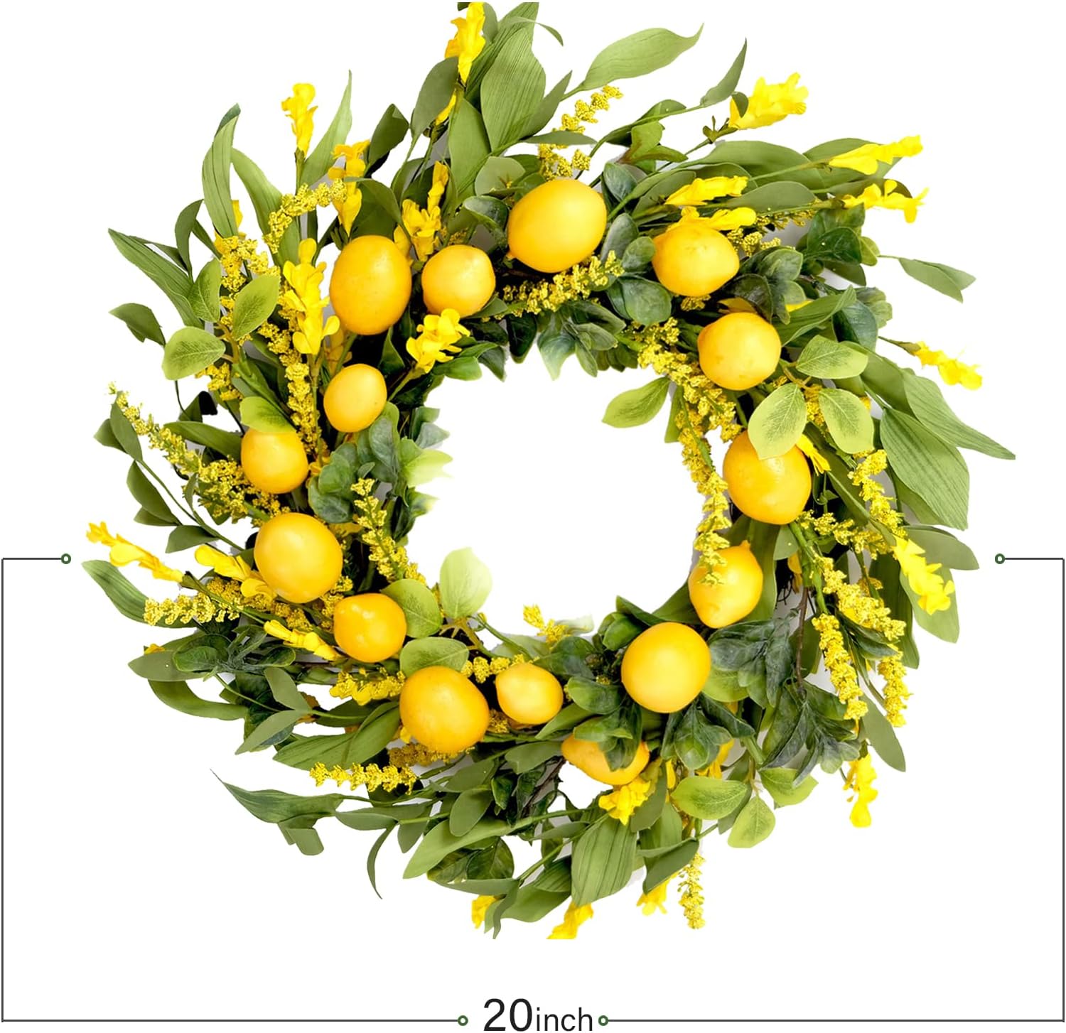 TEMPUS 20 Inch Artificial Lemon Wreath