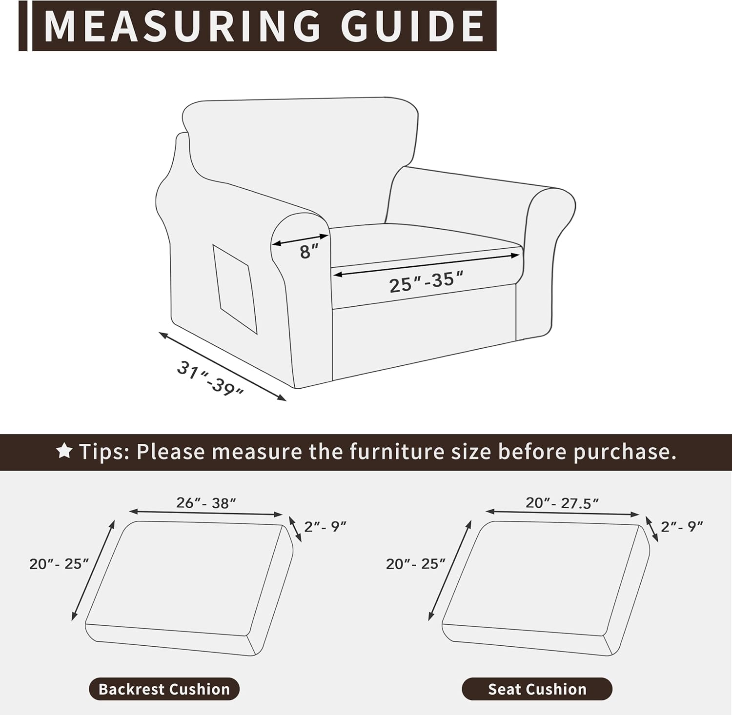Easy-Going 3 Piece Stretch Chair Cover Set
